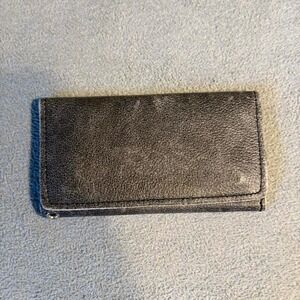 Grey Y2K faux leather wallet with‎ a worn look